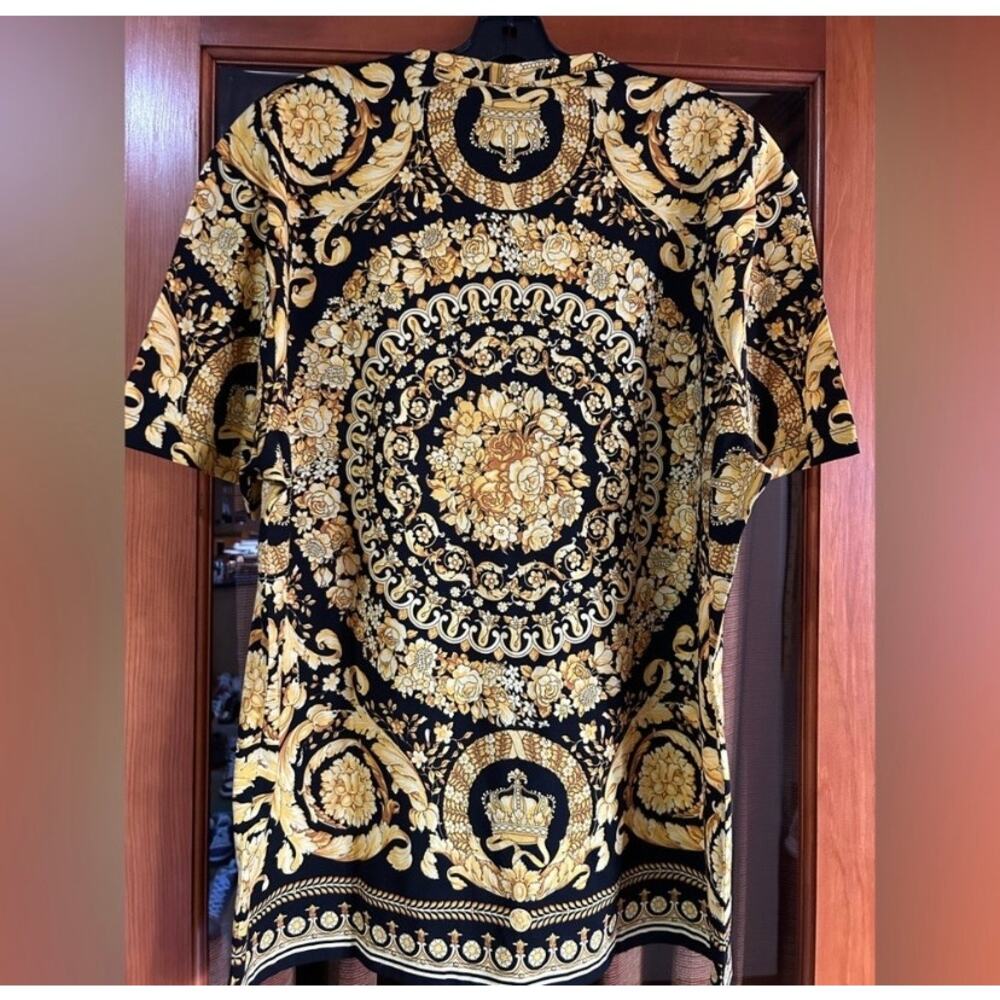 Men's Versace BAROCCO print cotton T-shirt, size 4 XL made in Italy